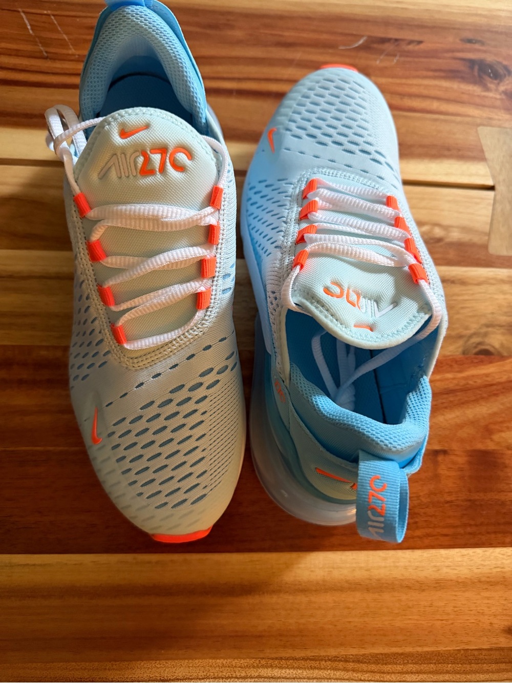 Nike Kids' Air 270 Lightweight Blue and Orange Sneakers